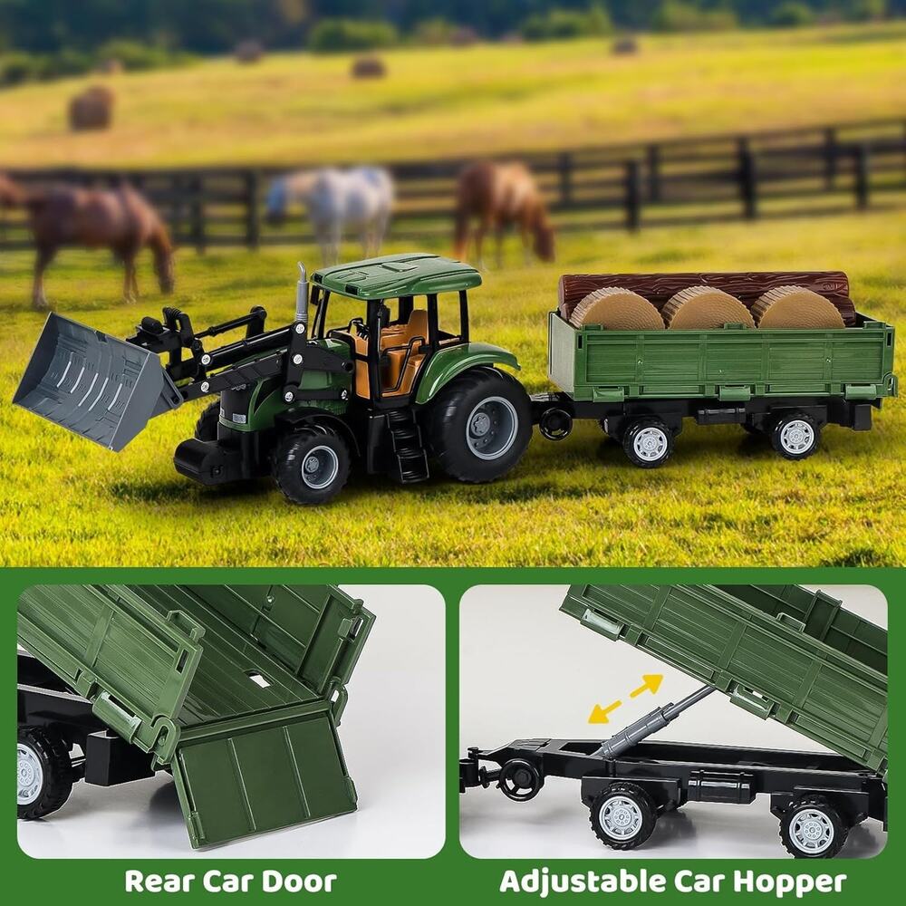 Remote Control Tractor,Kids 2.4Ghz RC Tractor Set,Toddler Farm Toys with 2 RC Me - Picture 7 of 7